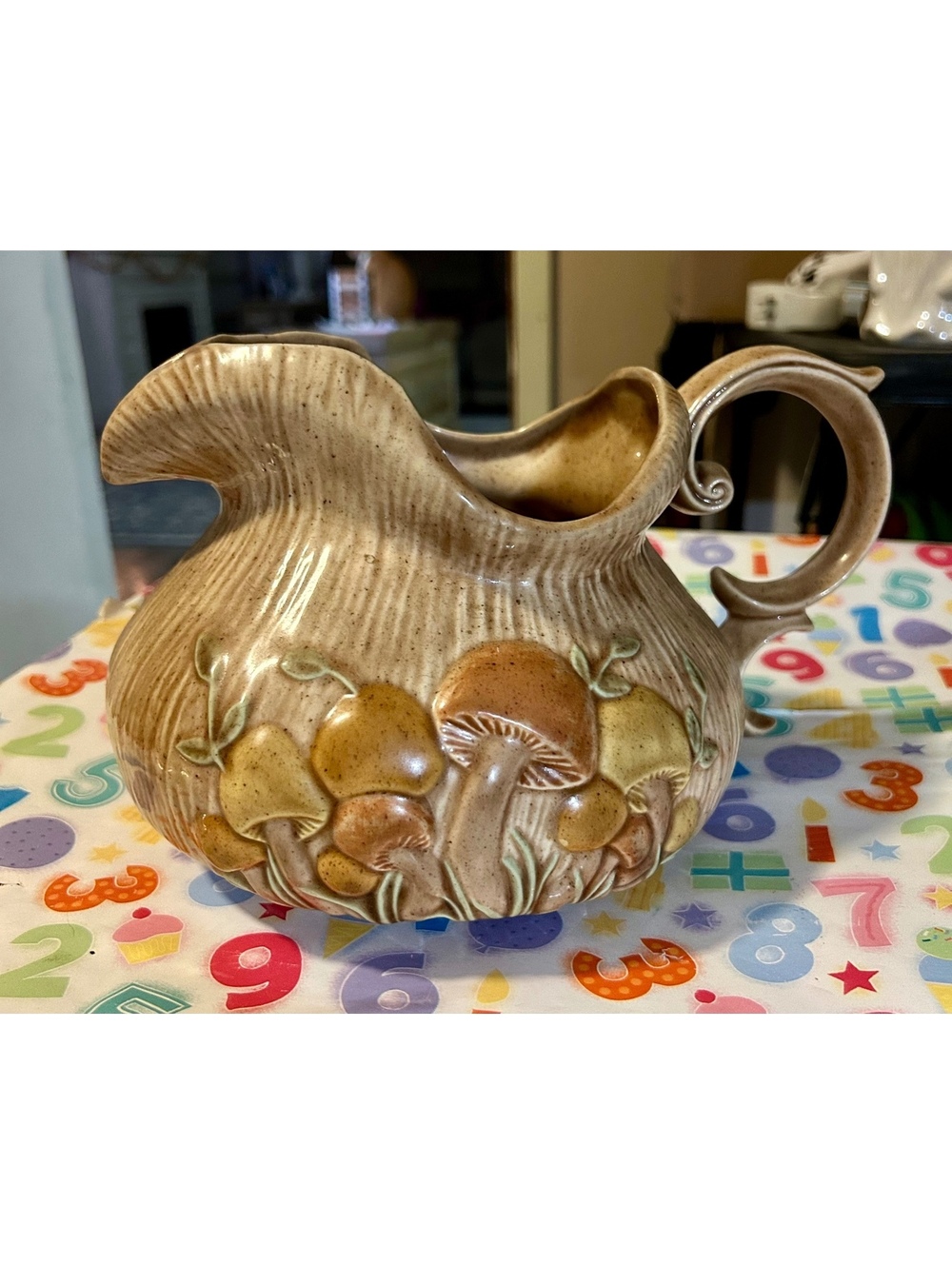 Vintage arnel ceramic mushroom pitcher